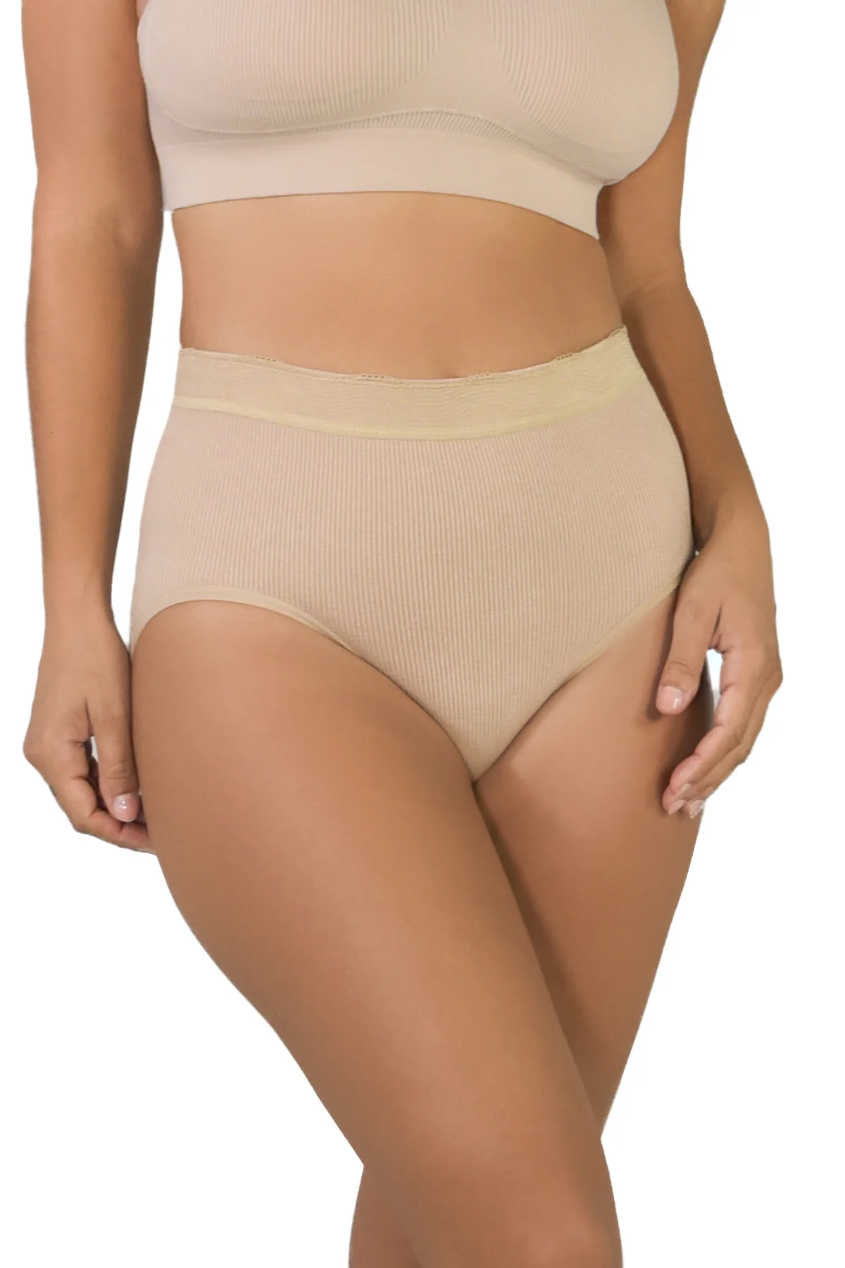 3 Pack Ribbed Seamless Brief with Lace Trim - Image 7
