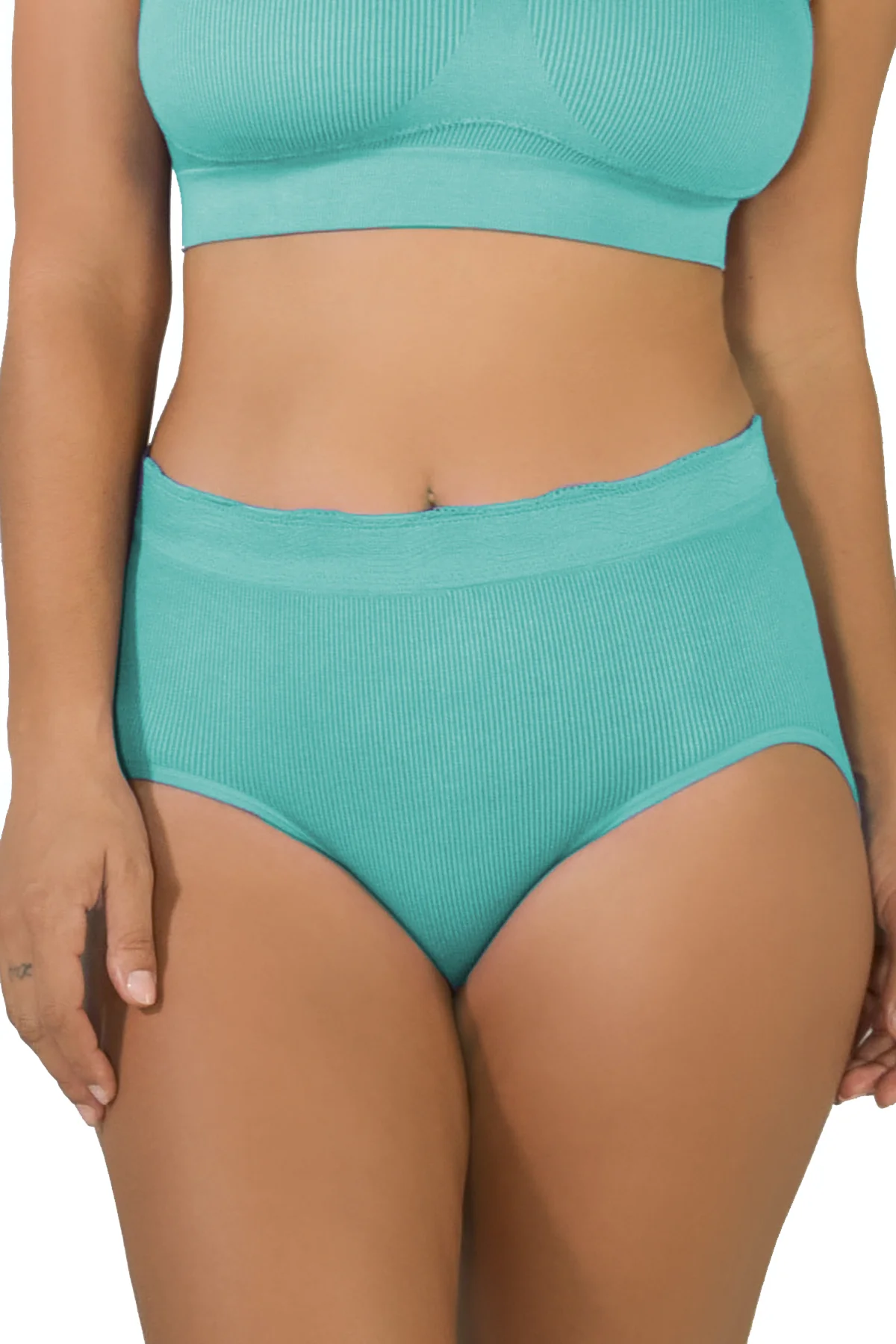 3 Pack Ribbed Seamless Brief with Lace Trim - Image 9
