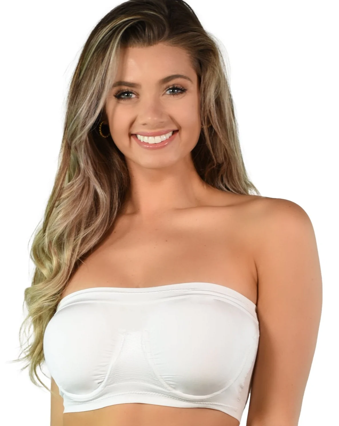 Angel Seamless Underwire Bandeau Bra with Removable Pads - Image 7